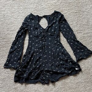 American Eagle Outfitters Navy Blue Romper with White Bows